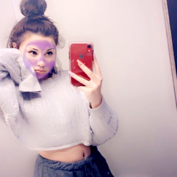 Grey knitted crop top - Picture 1 of 1